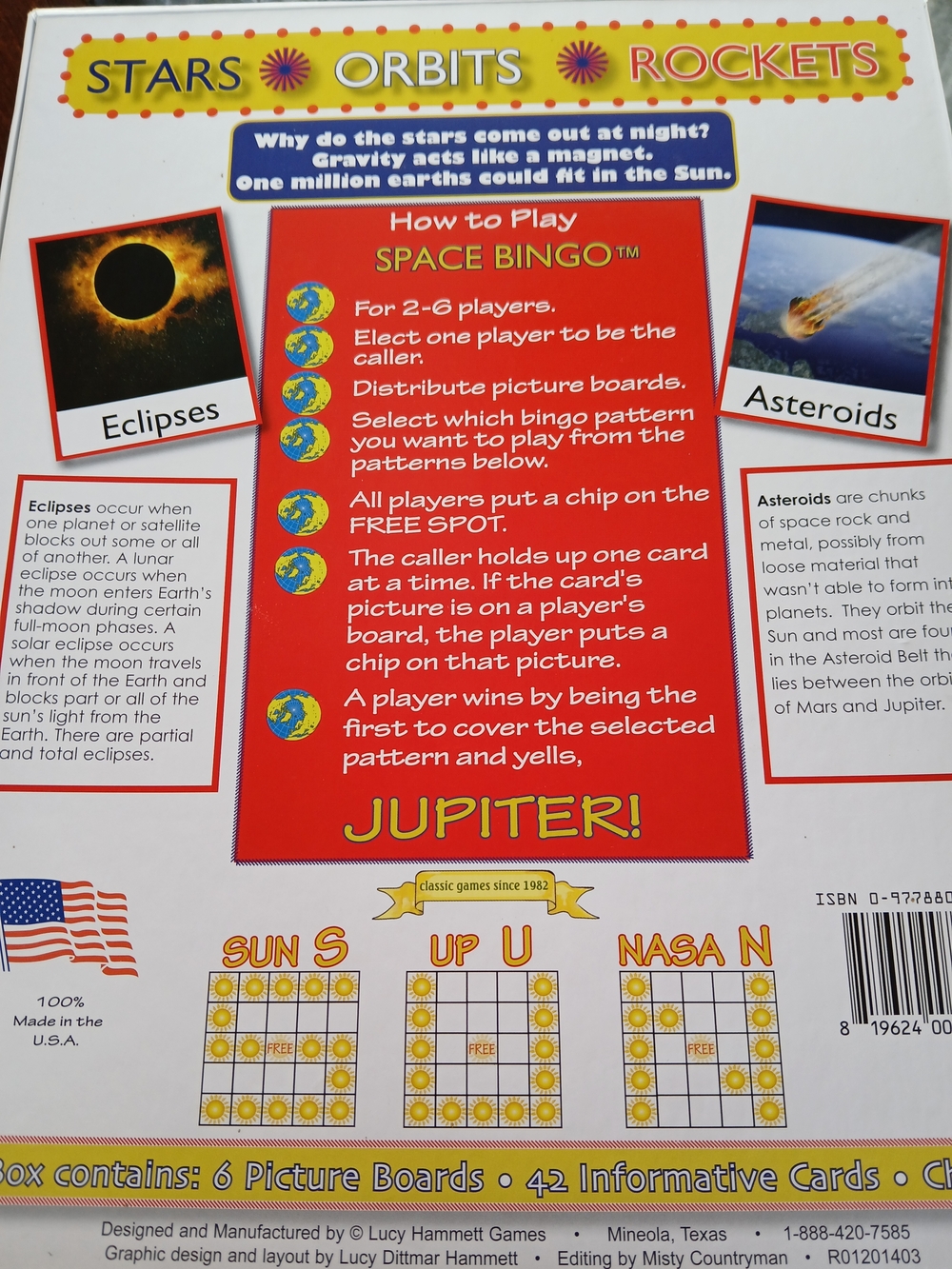 Space Bingo By Lucy Hammett STEM Educational - Picture 2 of 4